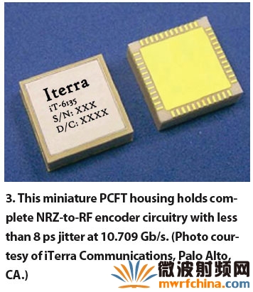采用了高氣密型(1×10-8 cm2/s)無引腳陶瓷PCTF封裝，能有效地散發(fā)出其5瓦的功耗，該模塊集成度高，電路密度大